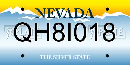 QH8I018 Nevada License Plate