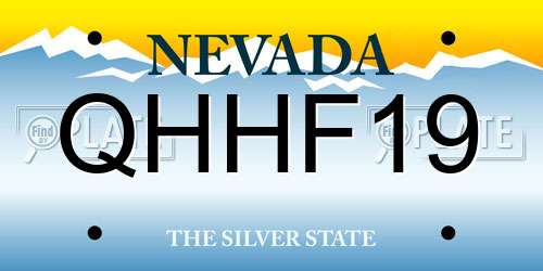 QHHF19 Nevada License Plate