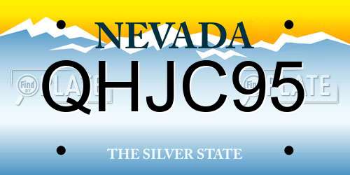 QHJC95 Nevada License Plate