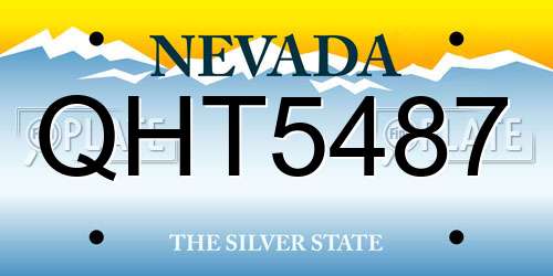 QHT5487 Nevada License Plate