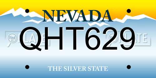 QHT629 Nevada License Plate