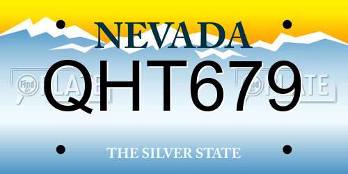 QHT679 Nevada License Plate