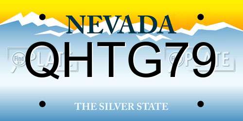 QHTG79 Nevada License Plate