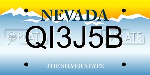 QI3J5B Nevada License Plate