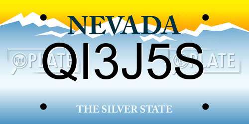 QI3J5S Nevada License Plate