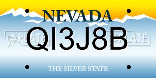 QI3J8B Nevada License Plate