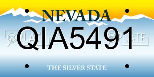 QIA5491 Nevada License Plate