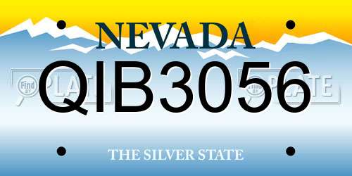QIB3056 Nevada License Plate