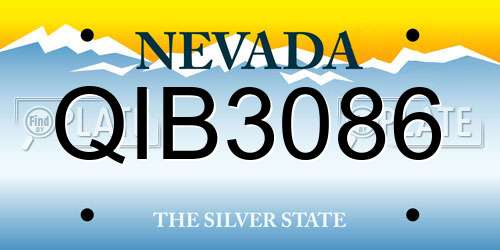 QIB3086 Nevada License Plate