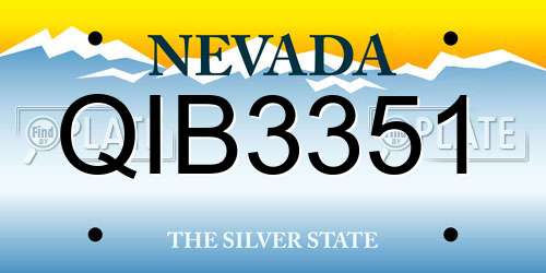 QIB3351 Nevada License Plate