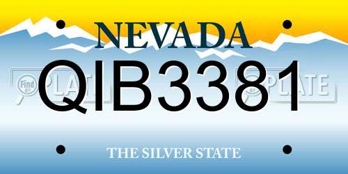 QIB3381 Nevada License Plate