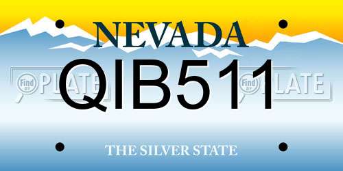 QIB511 Nevada License Plate