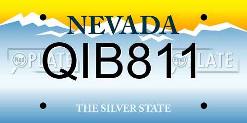 QIB811 Nevada License Plate