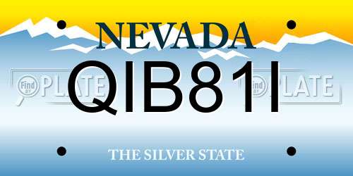 QIB81I Nevada License Plate