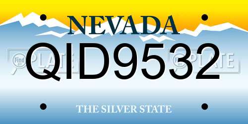 QID9532 Nevada License Plate