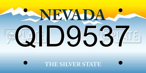 QID9537 Nevada License Plate