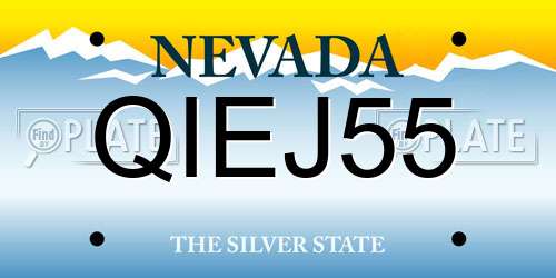 QIEJ55 Nevada License Plate