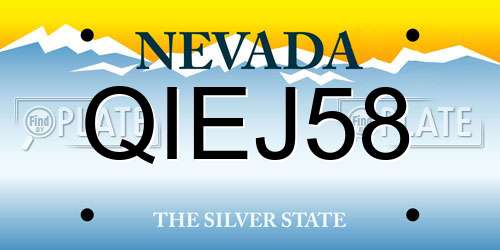 QIEJ58 Nevada License Plate