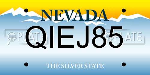 QIEJ85 Nevada License Plate