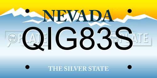 QIG83S Nevada License Plate
