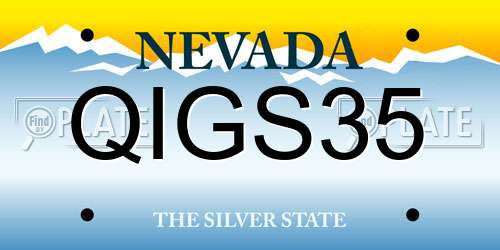 QIGS35 Nevada License Plate