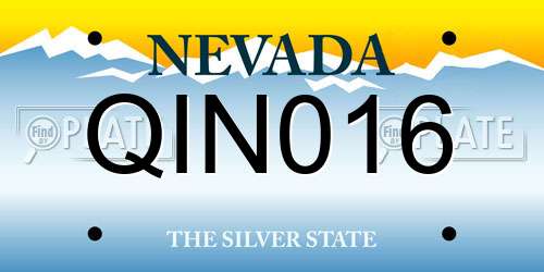 QIN016 Nevada License Plate