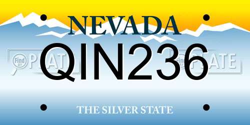QIN236 Nevada License Plate