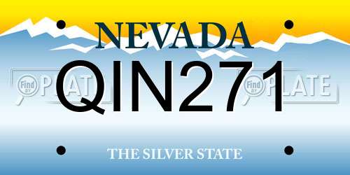QIN271 Nevada License Plate