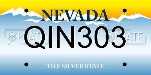 QIN303 Nevada License Plate