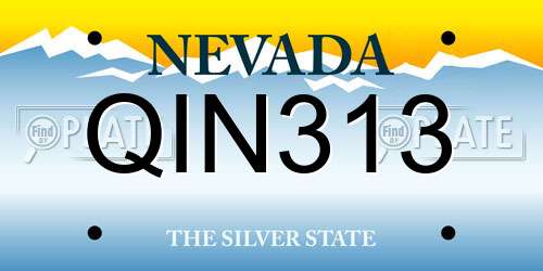 QIN313 Nevada License Plate