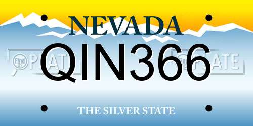 QIN366 Nevada License Plate