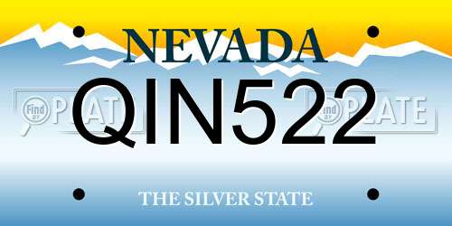 QIN522 Nevada License Plate