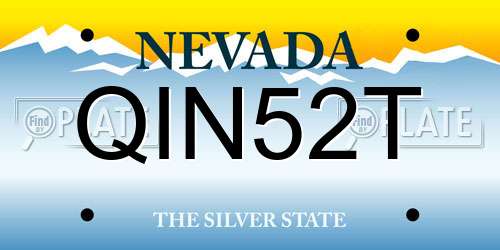 QIN52T Nevada License Plate