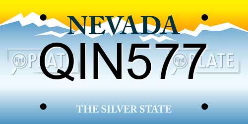 QIN577 Nevada License Plate