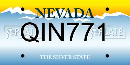 QIN771 Nevada License Plate