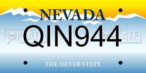 QIN944 Nevada License Plate