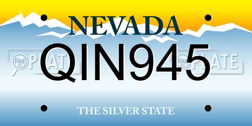 QIN945 Nevada License Plate