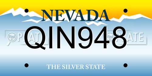 QIN948 Nevada License Plate