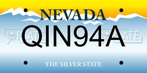 QIN94A Nevada License Plate