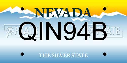 QIN94B Nevada License Plate