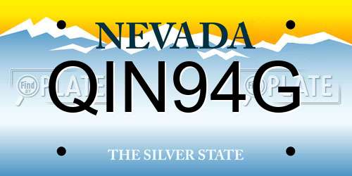 QIN94G Nevada License Plate