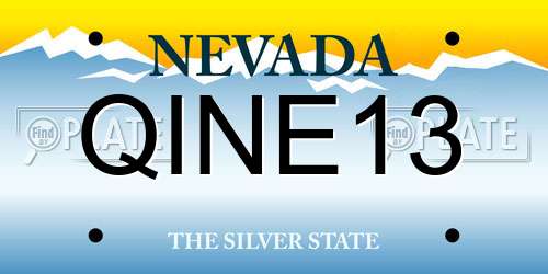 QINE13 Nevada License Plate