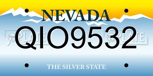 QIO9532 Nevada License Plate