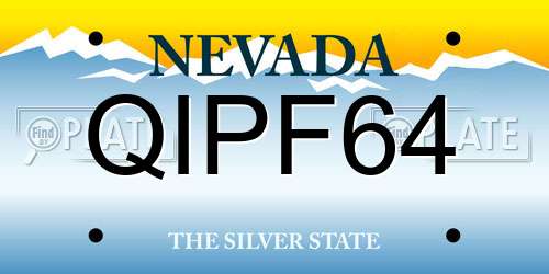 QIPF64 Nevada License Plate