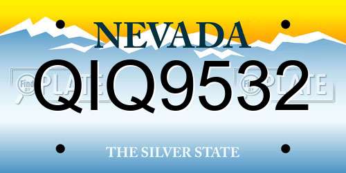 QIQ9532 Nevada License Plate