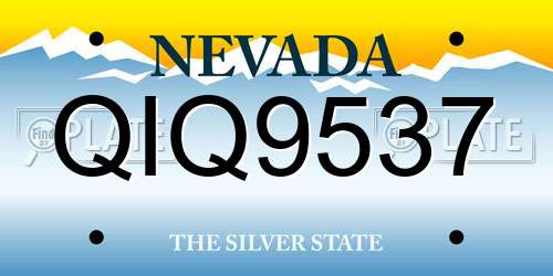 QIQ9537 Nevada License Plate