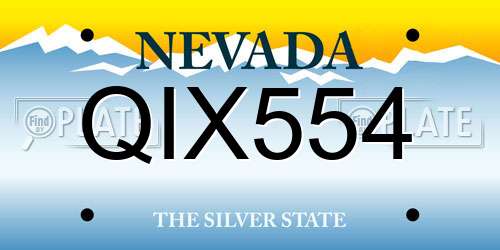 QIX554 Nevada License Plate