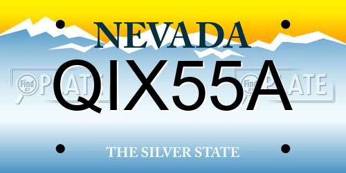 QIX55A Nevada License Plate