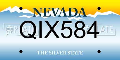QIX584 Nevada License Plate