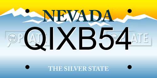 QIXB54 Nevada License Plate